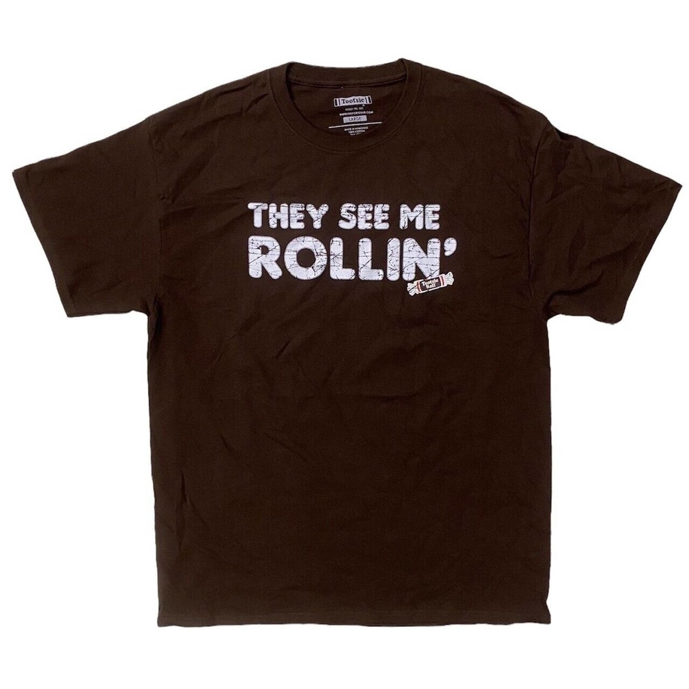 Tootsie Roll Men's They See Me Rollin' Distressed Graphic Print Tee T-Shirt